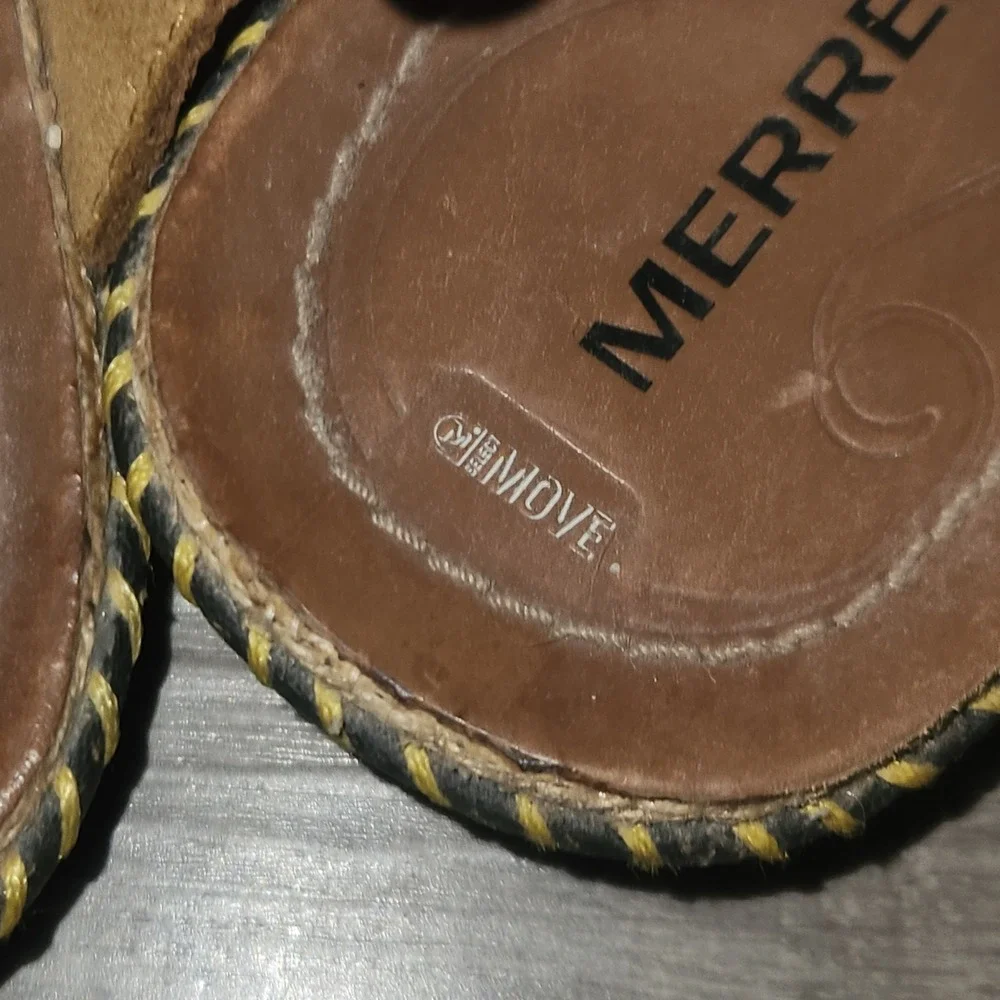 Merrell Tea Leaf Brown Leather Performance Sandals Womens 9 J61718 M-Select MOVE